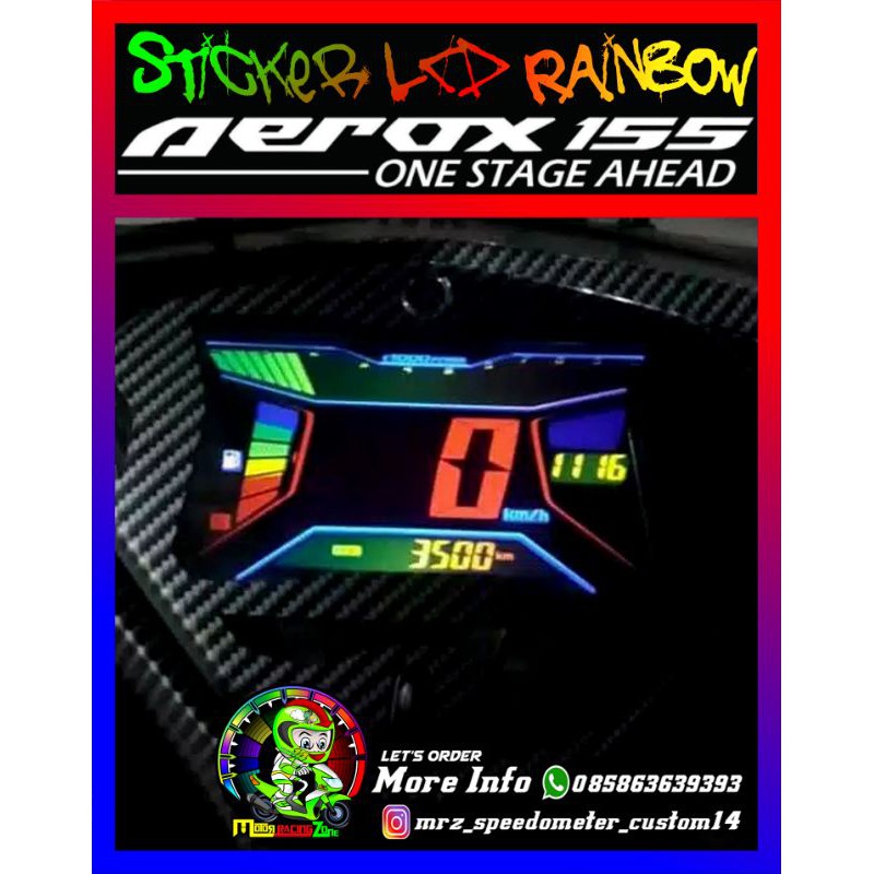 Sticker Speedometer Aerox Rainbow