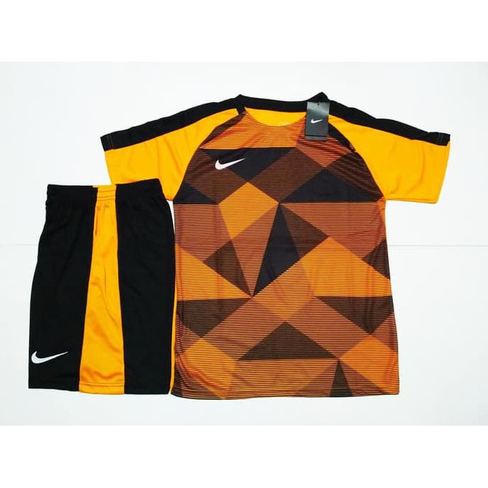 Setelan Jersey Bola / Futsal (Cocok Untuk Kaos Tim) Nk136 Orange Black
