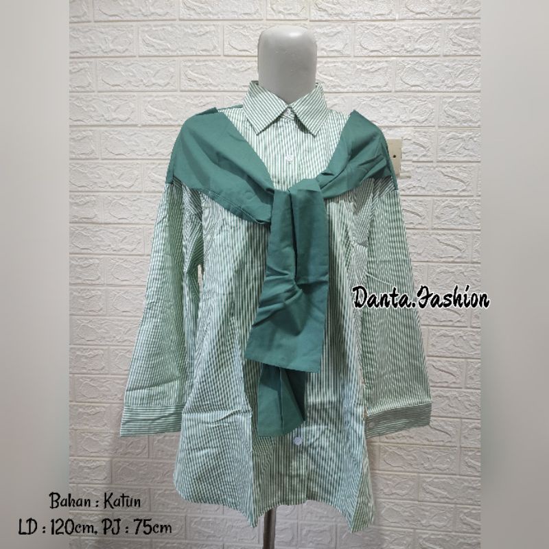 Tunik Atasan Wanita Jumbo Size S M L XL XXL Bahan Katun Rayon Kaos Fleece Knit Adem Melar Kemeja Bus