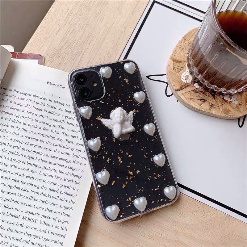 Angel Confetti Case Iphone 12 Samsung A52 A32 A72 M02 A02 Oppo A15 A12s Vivo Y1s Y51 Xiaomi Note 9 8