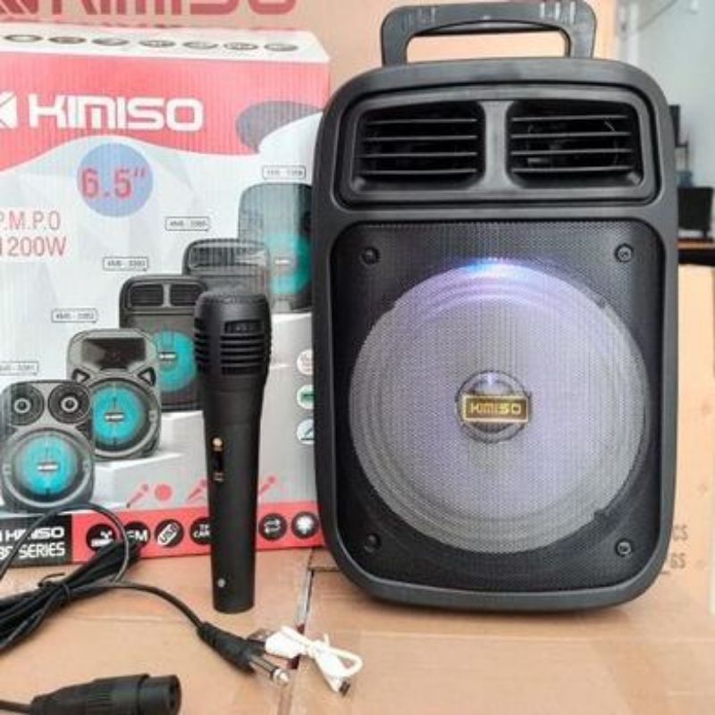 Speaker Bluetooth Kms 3382/3385 Mic Karaoke/Spiker Wireless Super Bass/Salon Aktif Radio Fm Portable