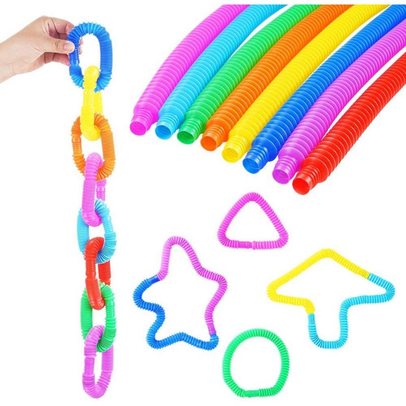 Pop Tube Mainan edukasi fidget Pop Tubes Sensory Toys Mainan Selang Anak Nyala Lampu Ukuran18 Cm