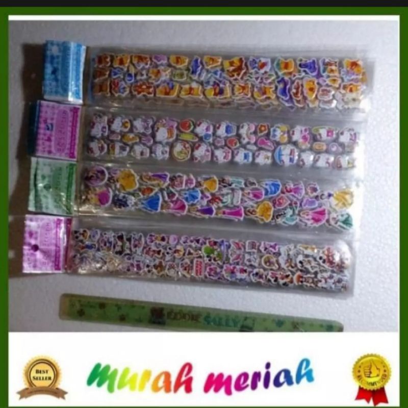 

10 pcs Stiker Panjang-Setiker Timbul Karakter Keren