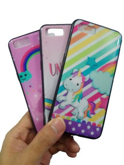 CASE FUZE GLASS UNICORN + IRING LOVE REALME C2 C3 5 5i 3 PRO 6 PRO