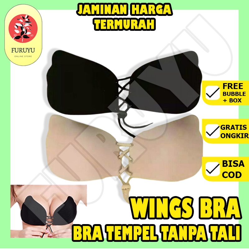 Wings Angel Strapless Push Up Sexy BRA BH Tempel Tali Seksi Bra Pesta Invisible Backless Pushup Angel NU Bra Wing Tanpa Tali Party Backless Bra