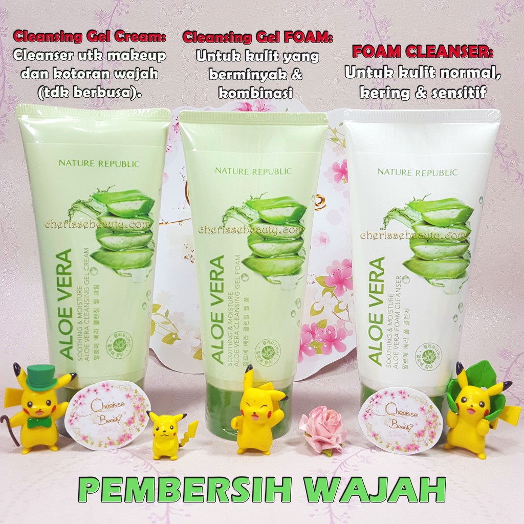 Sabun Untuk Kulit Normal Kering Nature Republic Soothing Moisture Aloe Vera Foam Cleanser