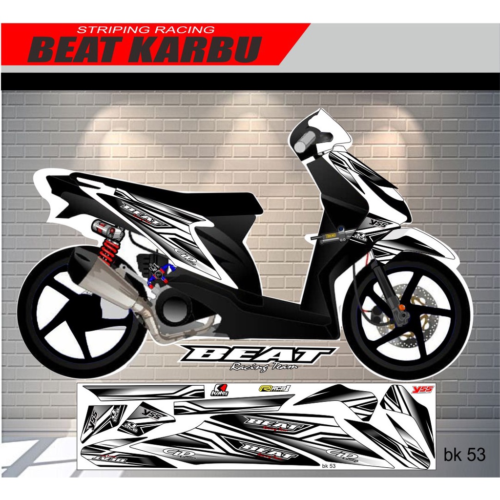 STRIPING  VARIASI BEAT KARBU STICKER STRIPING MOTOR HONDA BEAT KARBU #HONDA BEAT KARBU #HONDA BEAT T