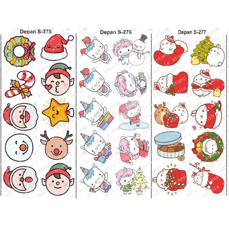 

Edible stamp stiker makanan edible picture edible image S275-S277 Natal