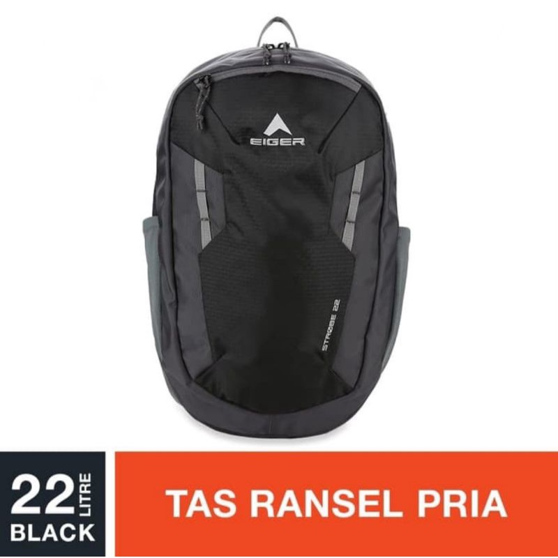Tas Ransel Eiger1989 Strobe Daypack 22L Black Backpack Tas Punggung Original