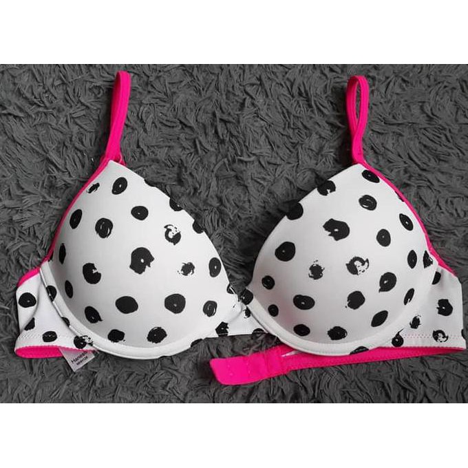 Ttop Terlaris Girls T-Shirt Bra Hanes Color White Black Polkadot.