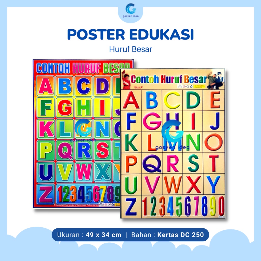 Poster Anak Belajar Huruf Besar Abjad