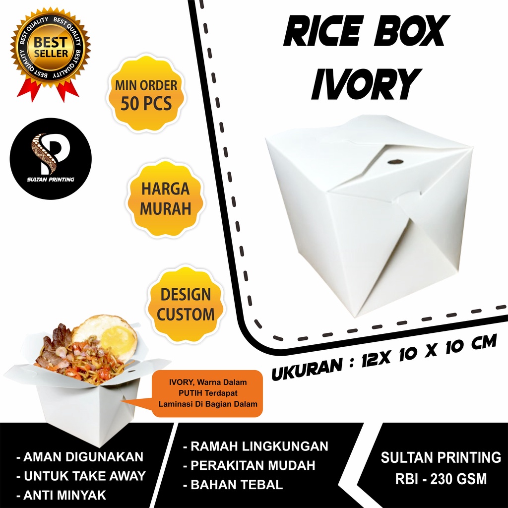 RICE BOX / BOX NASI SIZE L (IVORY)