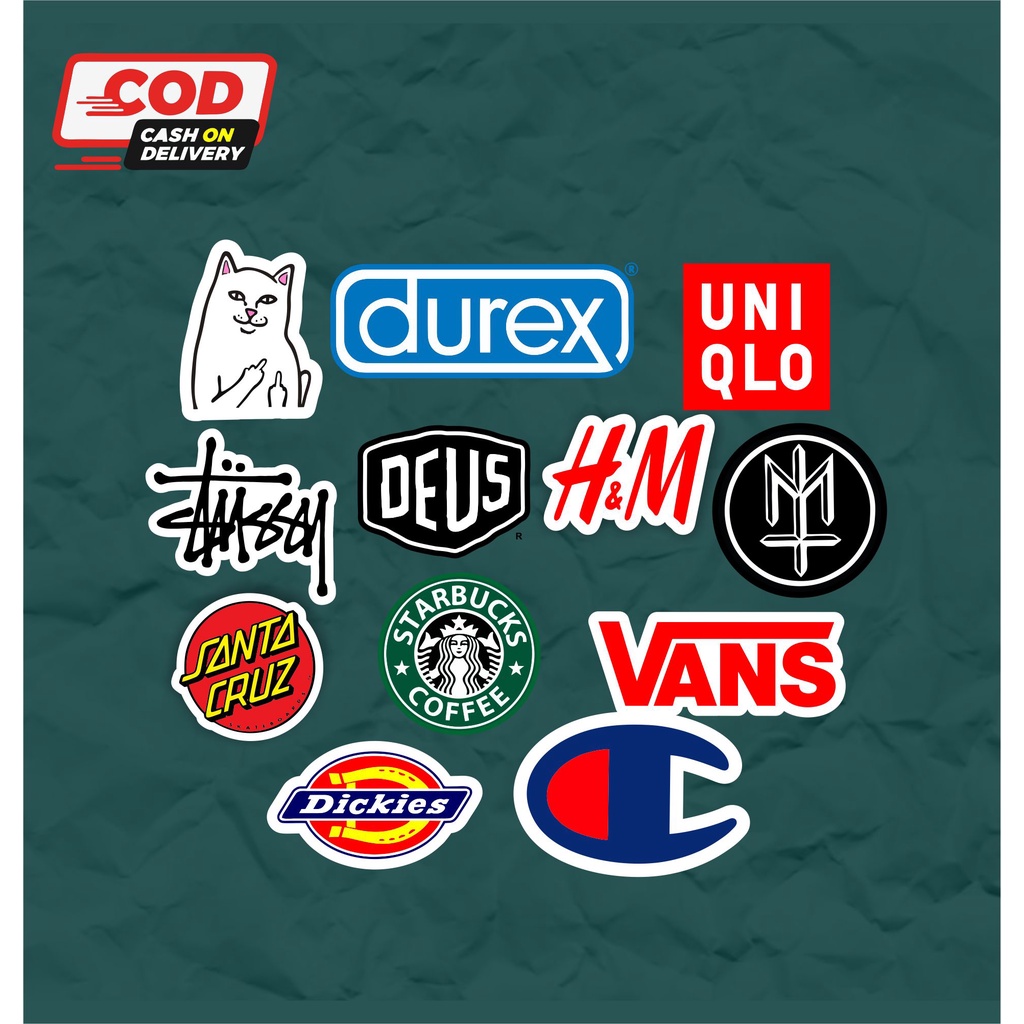

12 picis Stiker sticker brand RANDOM stiker brand distro bahan graftac anti air