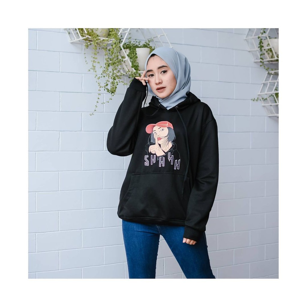 SHH Hoodie || Sweater hoodie Wanita Print II Size M-Xl