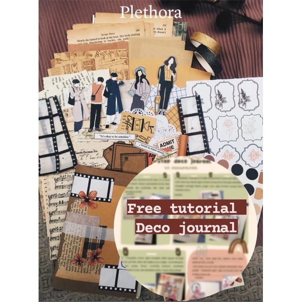 

Journal kit lengkap journaling kit vintage untuk bullet journaling sticker lucu scrapbook notebook