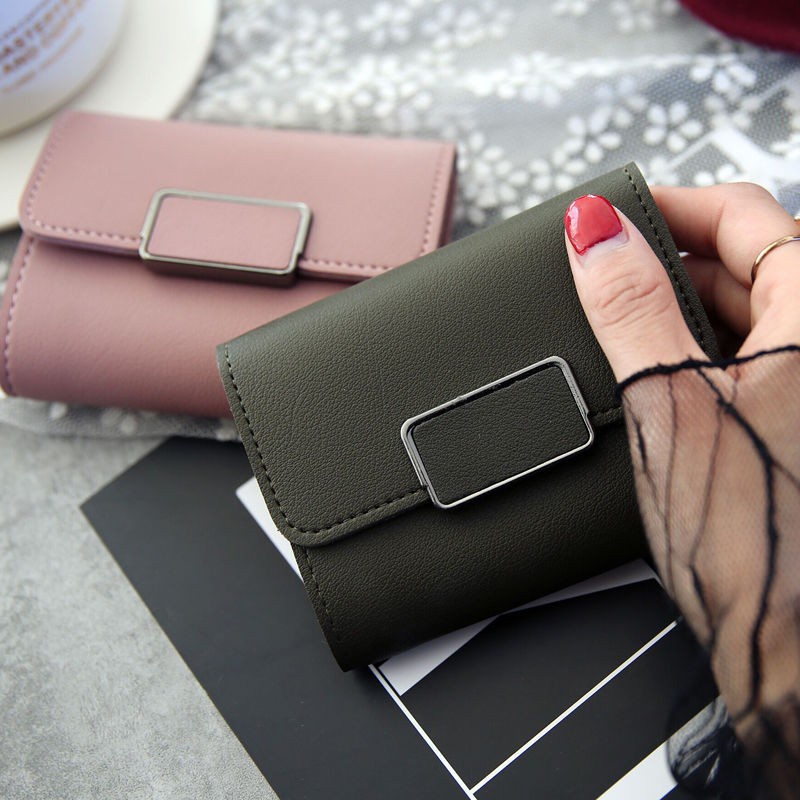 Dompet Lipat Wanita BS10 Women Wallet Fashion Korea Retro Paragraf Pendek dompet Polos ACC