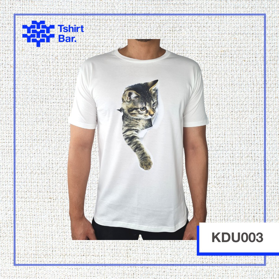 KAOS DESAIN UNIK - KUCING NONGOL - KDU003  Shopee Indonesia