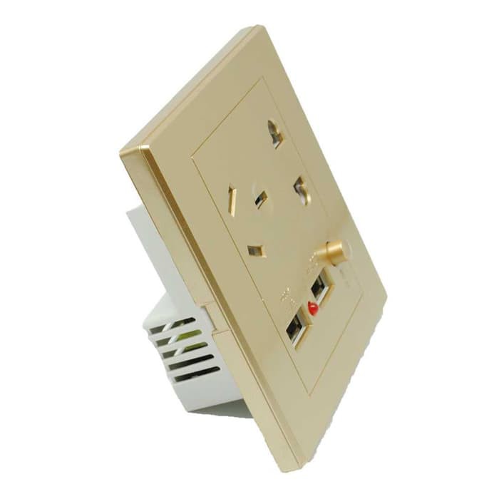 Stop Kontak Universal EU AU &amp; 2 Port USB On/Off Switch -BR30