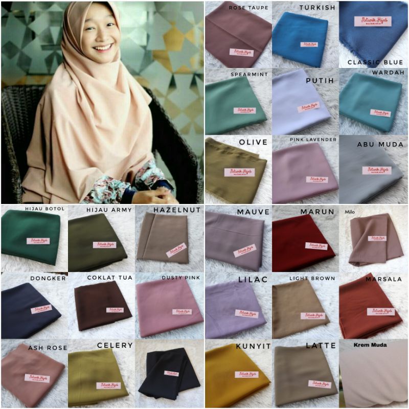 Segiempat Wolfis Murah Berkualitas 120 / 125 / Segiempat Polos / Jilbab Wolfis / Jilbab Segiempat