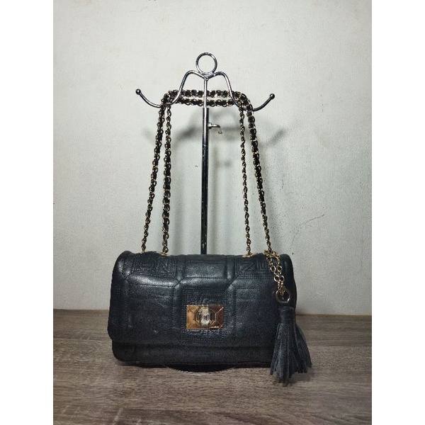 TAS KULIT ASLI WANITA VINCIS BENCH TALI RANTAI SECOND BRANDED IMPORT