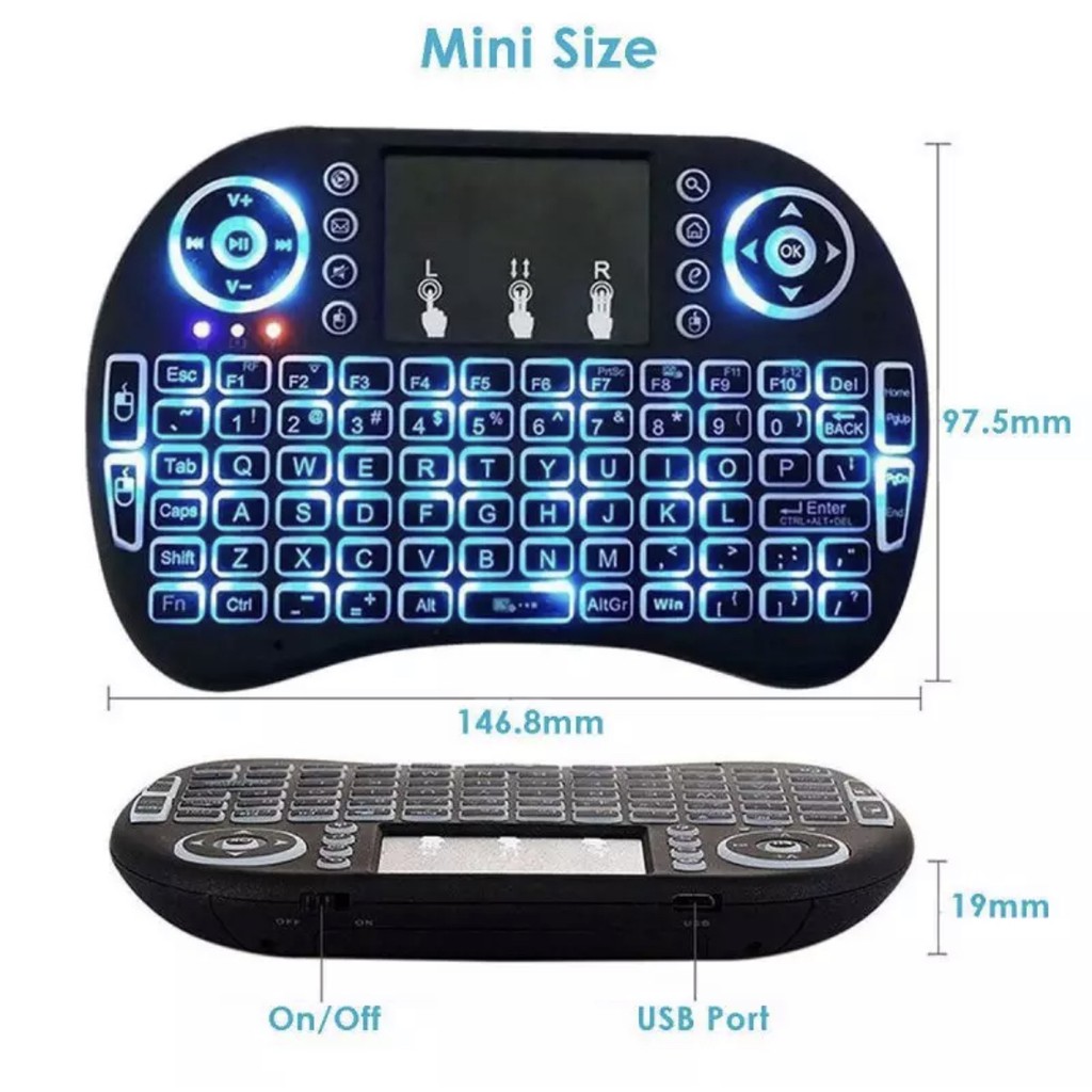 Keyboard i8 | Keyboard backlit i8 | Mini Keyboard i8 Wireless Color Backlit