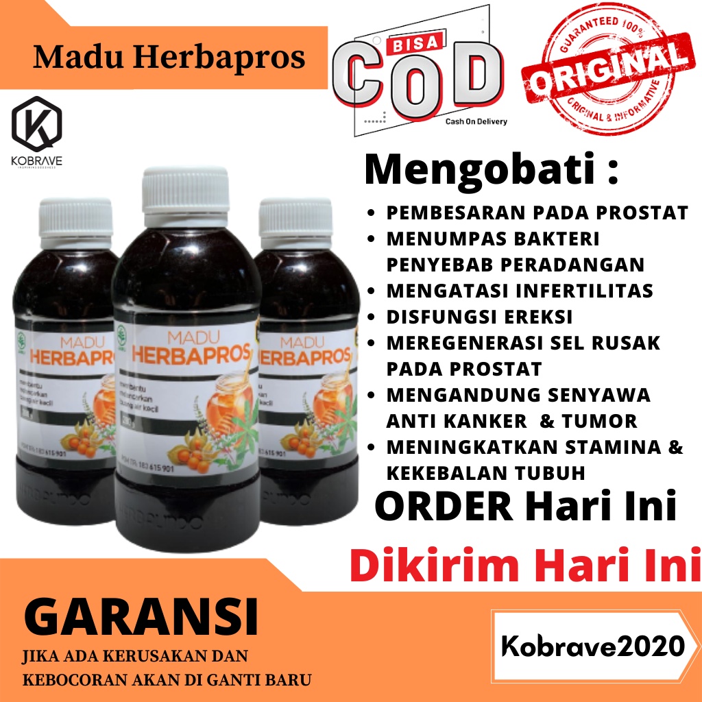 Madu Herbapros Obat Turun Berok Herba Pros Herbal Alami Prostat Melancarkan Buang Air Kecil Ampuh