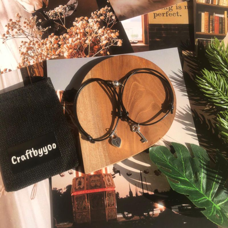 TERMURAH GELANG PASANGAN GEMBOK KUNCI COUPLE MAGNETIK MAGNET GELANG COUPLE