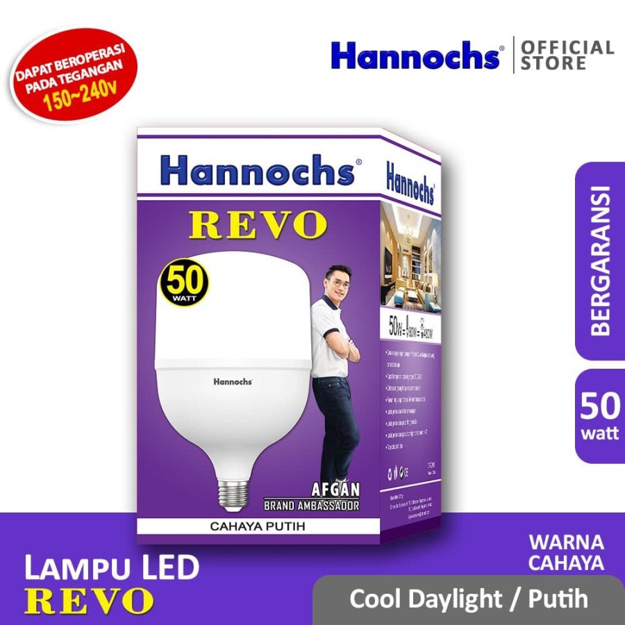 HANNOCHS Lampu LED REVO 50 Watt - Cahaya Putih - Garansi 1 Tahun