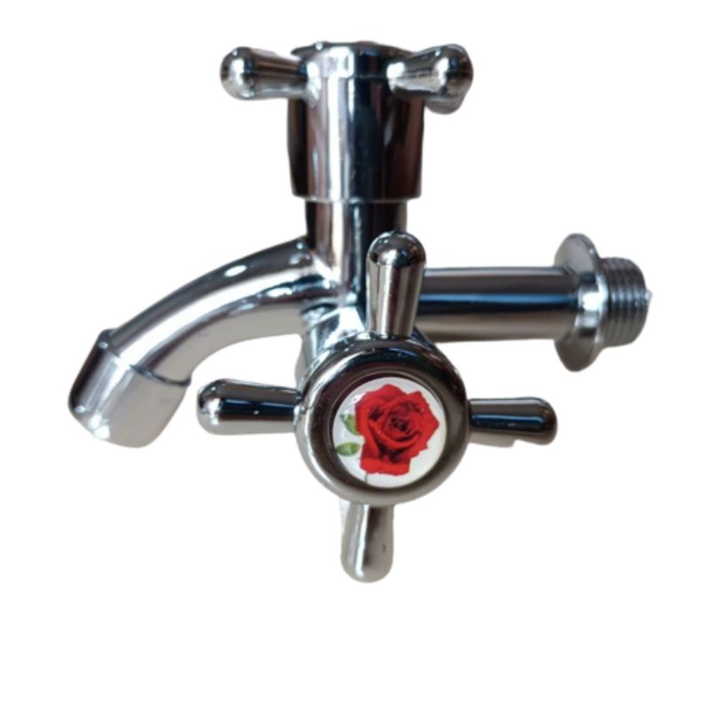 Keran cabang double - kran shower - keran air kamar mandi - kran wastafel 1/2 inch