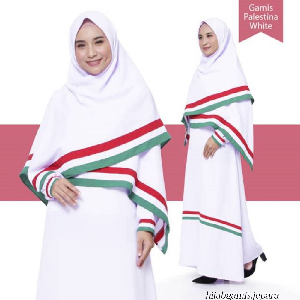 GAMIS PALESTINE + KHIMAR 2 SISI set gamis palestina real pict