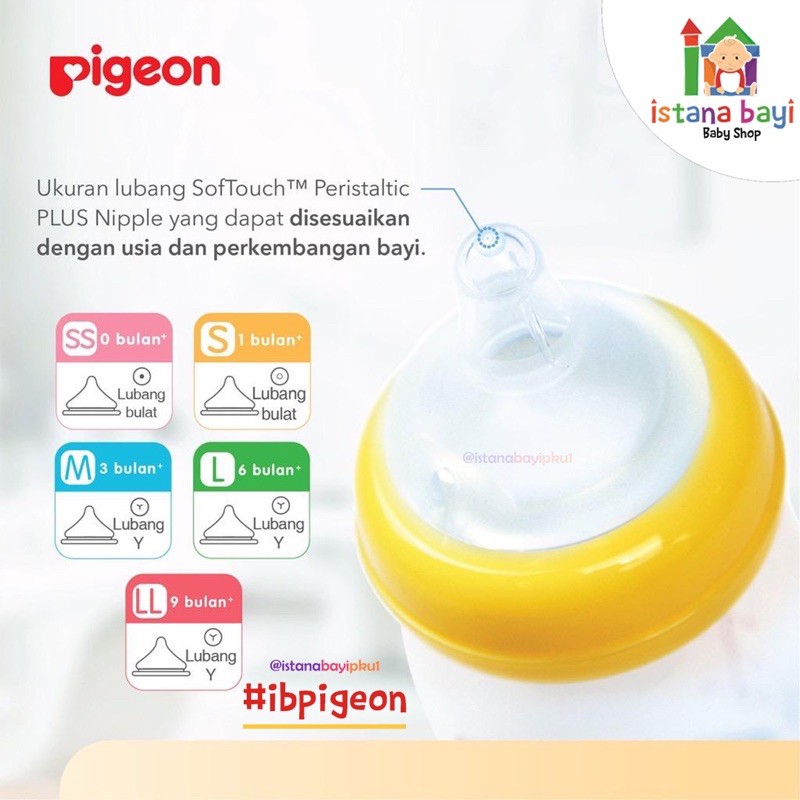 Pigeon Wide neck PP Clear Bottle/Pigeon Botol susu/Botol susu bayi/Pigeon wide neck bottle