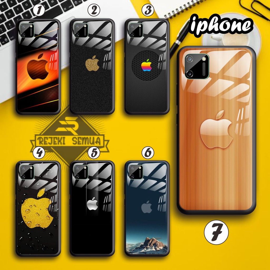 back case glass MOTIF IPHONE Vivo Y91 Y17 Y12 Y15 Y93 Y95 Y81 Y83 Y71 Y53 y20 Y30 Y50 V17 [RS]892