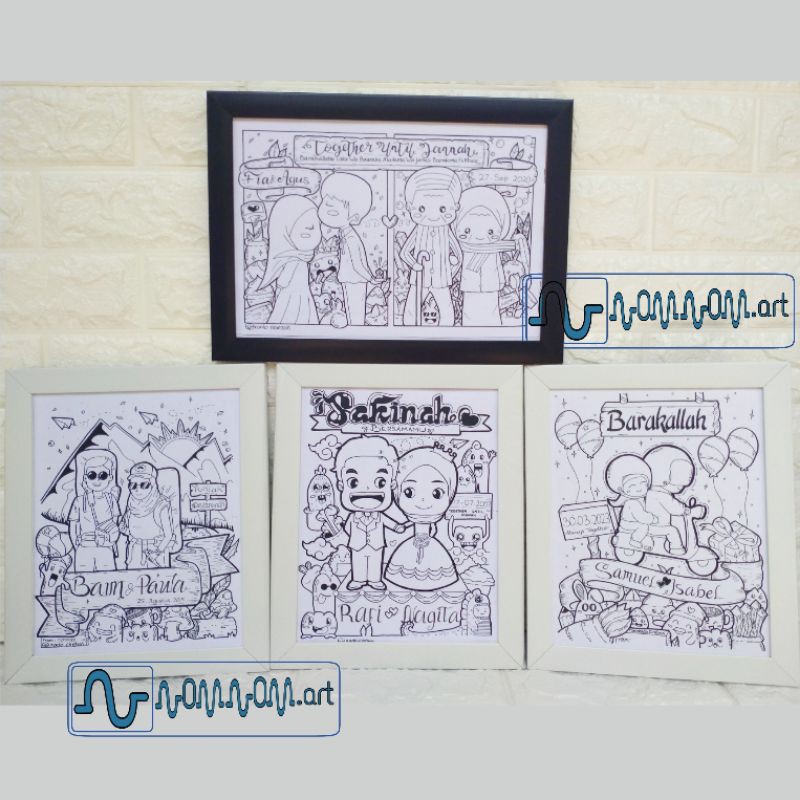

kado pernikahan / kado wedding / kado doodle / doodle pernikahan
