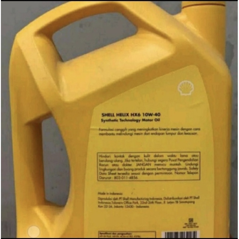 SEDUS Oli Mesin Mobil Shell Helix HX6 10W-40 4liter/ sedus isi 4 galon