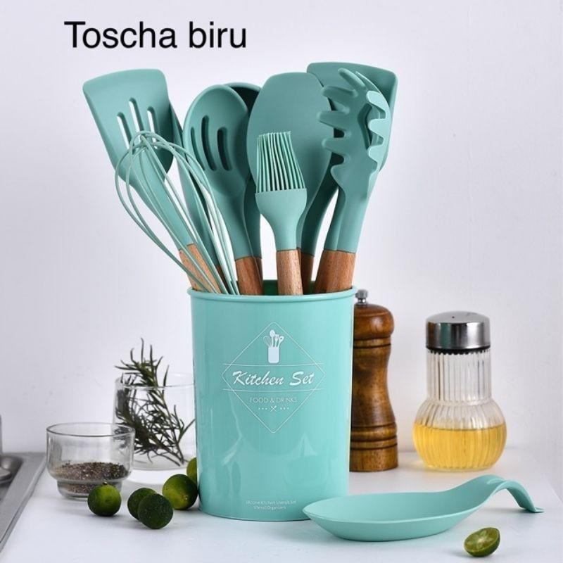 SUTIL SENDOK MASAK SILICONE KITCHEN UNTENSILS SET 12PCS /SETREADY STOCK