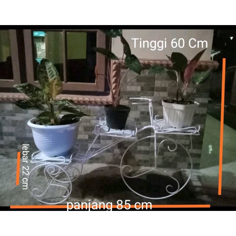 rak pot bunga sepeda besi lucu/ standing pot bunga sepeda besi lucu