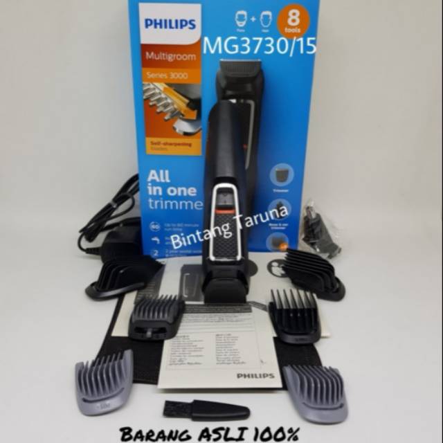 PHILIPS Multigroom MG3730/15 Alat Cukur Philips MG3730 8-in-1 Multi groom Philips MG3730