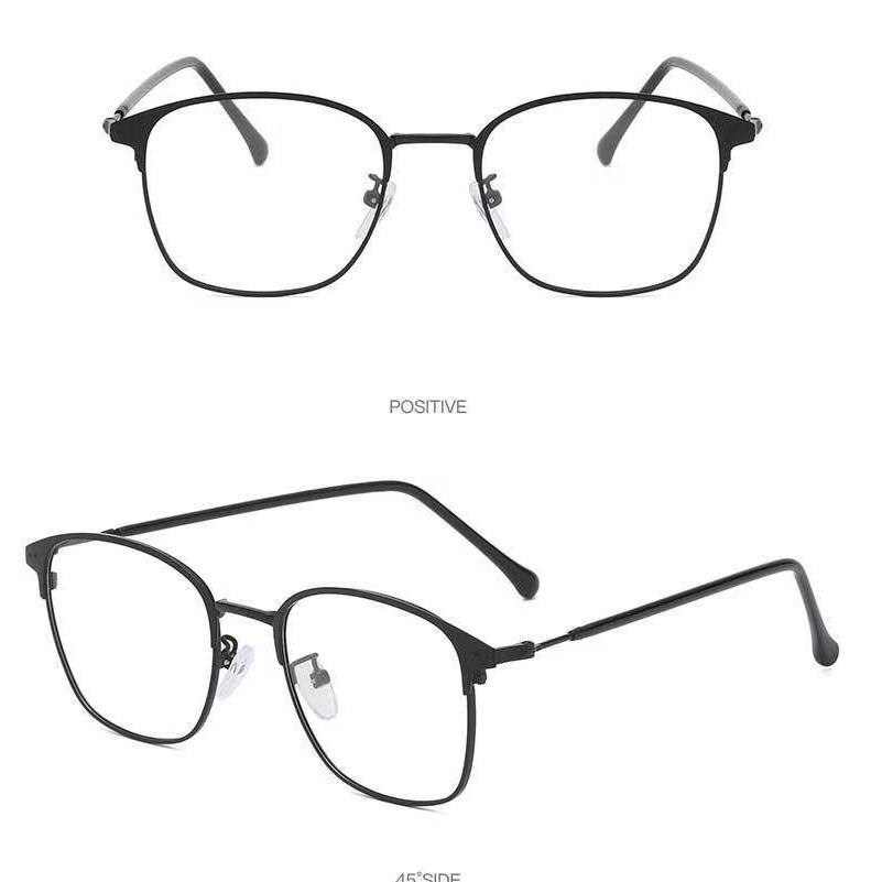 2 In 1 Kacamata lensa photocromic anti radiasi wanita pria kacamata bingkai Titanium komputer Anti UV   fotocromic #61-PC-61 Hitam