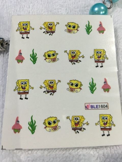 Spongebob Water Decal Nail Art Stickers