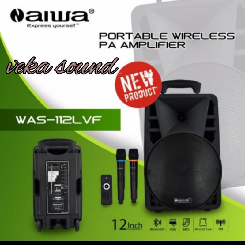SPEAKER PORTABLE AIWA 12 INCH 2 MIC WIRELESS MEETING AIWA 112LVF