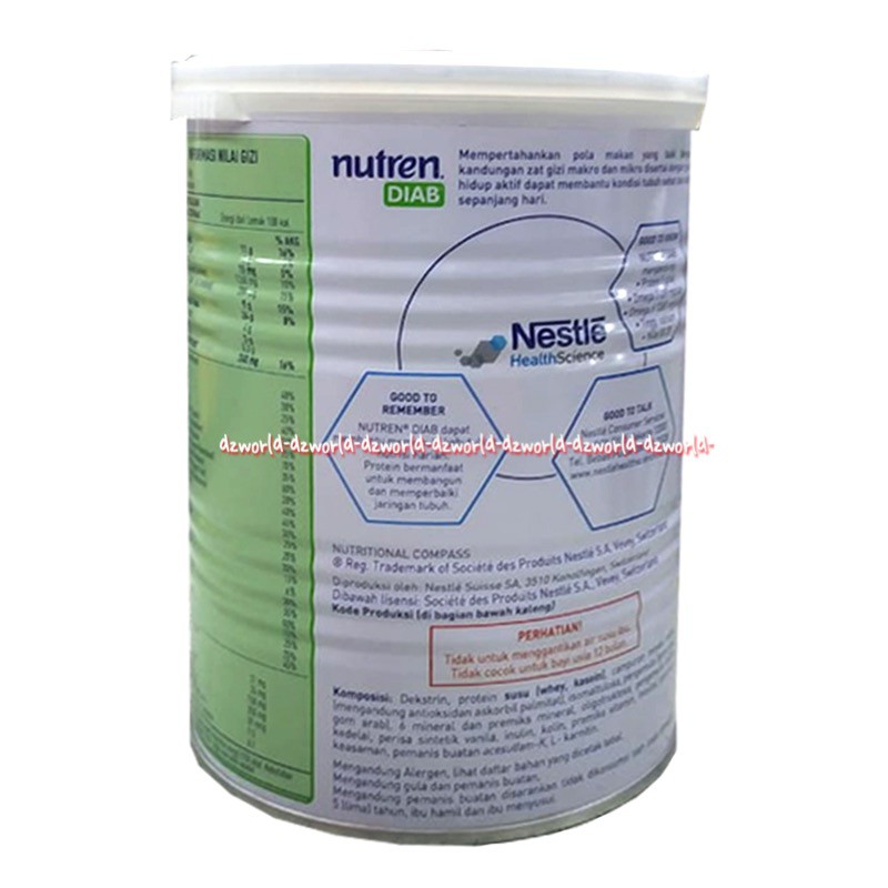 Nutren Diabetes Rasa Vanilla 400gr Susu Diabet Bebas Gluten Nestle Nutren Diab Vanila Susu Tinggi Kalsium Omega 3