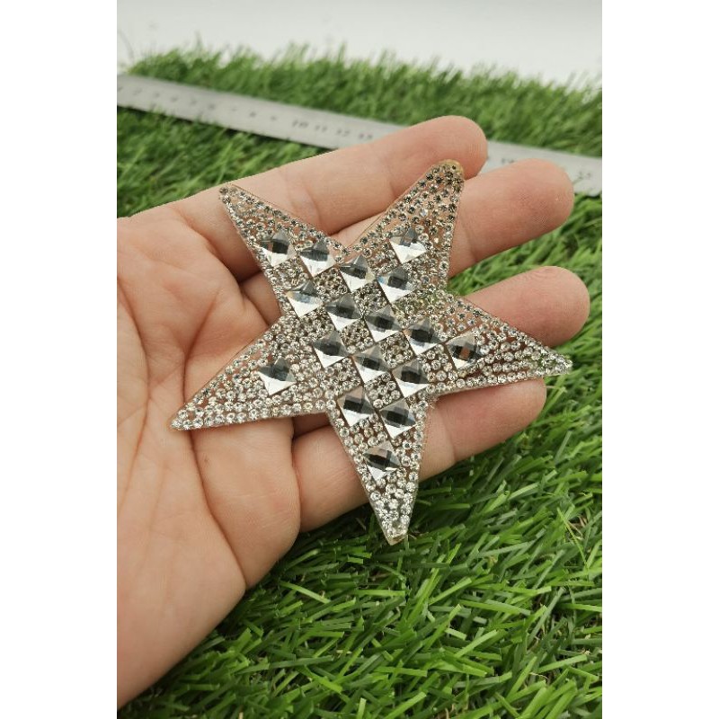 APLIKASI KRISTAL GOSOK HOTFIX RHINESTONE MOTIF STAR BINTANG KUALITAS AA WARNA PUTIH PER PIECES