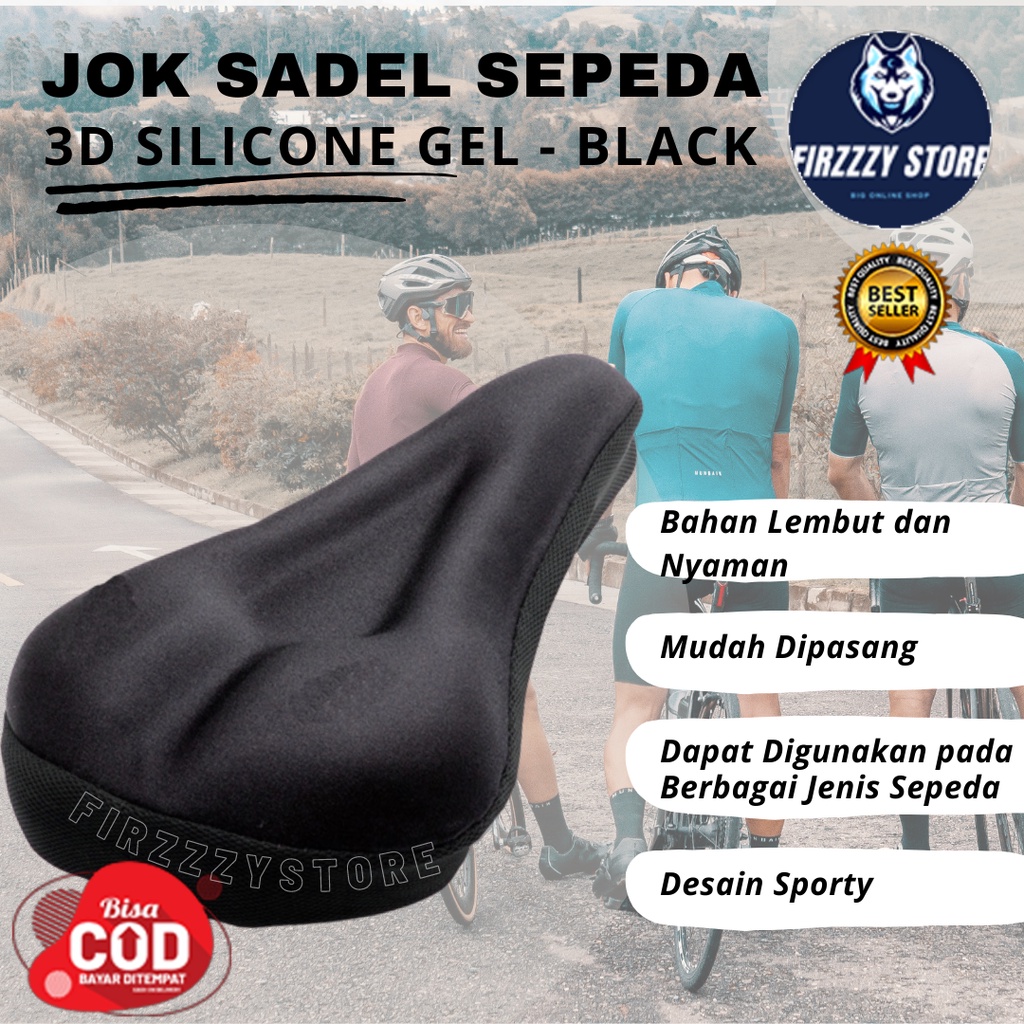 Silicone Gel Jok Sadel Sepeda 3D - Black