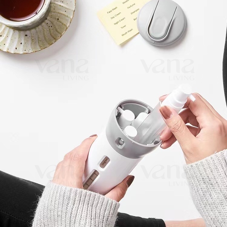 Vana Botol Travel Kit Set Alat Mandi All 4 In 1 Dispenser Travelling Shampo Sabun Hand Sanitizer
