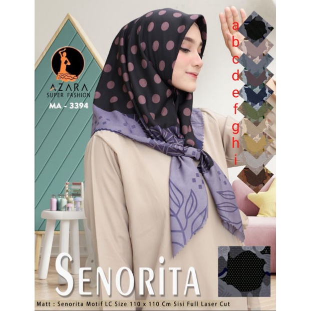 Azara Senorita Laser Cut Bahan Voal Bisa pilih Motif