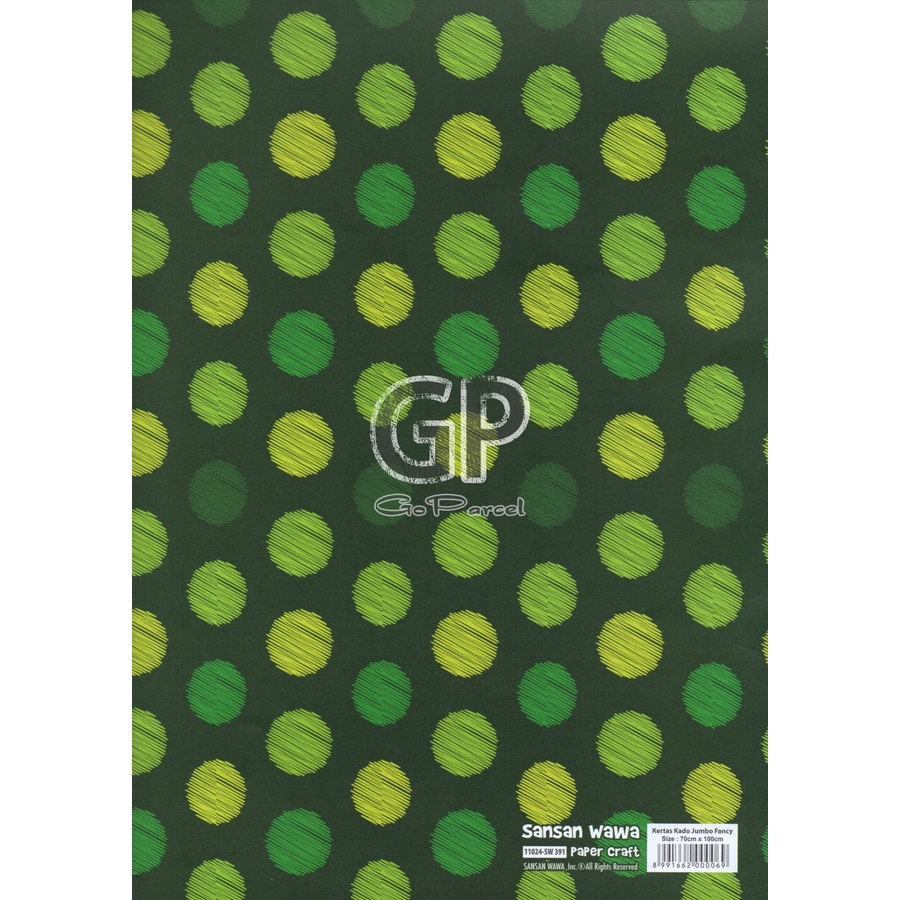 ( 5 Lembar ) JUMBO EDISI IDUL FITRI GREEN- KERTAS KADO SANWA - GIFT WRAP PAPER SANSAN