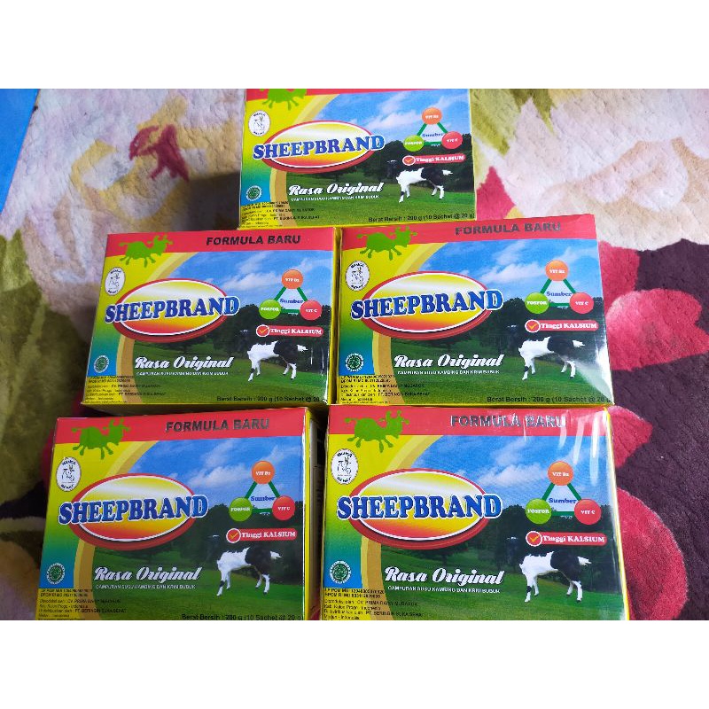 

Sheepbrand Susu Kambing Etawa | 1 Kotak 10 Sachet 200 Gram