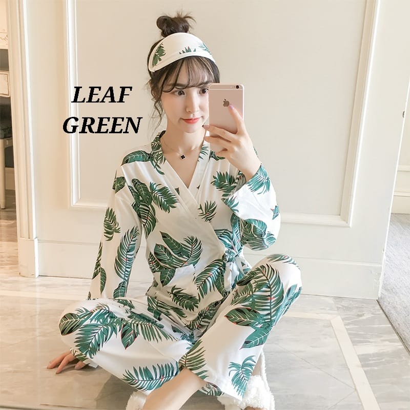 SET KIMONO LS IMPORT / SETELAN PIYAMA KIMONO WANITA IMPOR / BAJU TIDUR KOREA LENGAN PANJANG PREMIUM