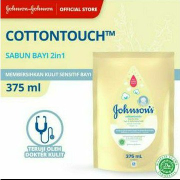 Johnson's Baby Wash Cotton Touch Top to Toe 375ml - Johnson Sabun Bayi Kemasan Isi Ulang