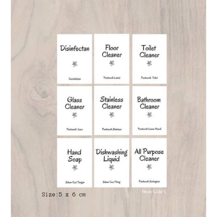 

Label Sticker Alat Kebersihan/Cleaning Set Berwarna Putih Minimalis Aesthetic